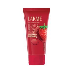 Lakme Blush & Glow Strawberry Refreshing Gel Face Wash 100 g, With 100% Natural Fruit for Glowing Skin - Daily Gentle Exfoliating Facial Cleanser