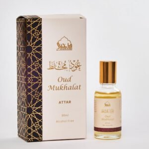 Oud Mukhalat Attar Oil by Dukhni | Arabic perfume oils for men and women, without alcohol | 30ml Pure ittar roll on perfume, saffron oud oil, oudh | Eid, Ramadan, Umrah Haj Gifts, Islamic Fragrances