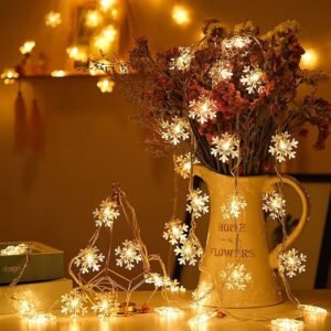 REFULGIX Snow Flake String Lights for Indoor Outdoor Decoration Light for Party Birthday Diwali Christmas Valentine Gift Home Decoration Light (3 Meter Warm White)