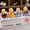 TIED RIBBONS Set of 4 Miniature Buddha Monk Statues for Home Decor and Gifts (Small, Multicolour) Resin