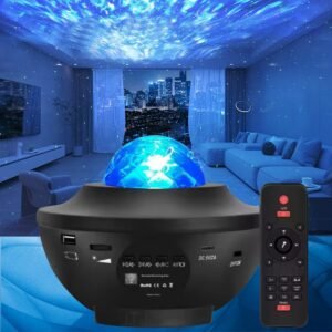 REFULGIX Galaxy Star Projector 3-in-1 Night Light | 10 Color Bluetooth Speaker Lamp with Timer, Remote & Rechargeable Battery | LED Ceiling Light for Kids Bedroom, Living Room & Home Decor