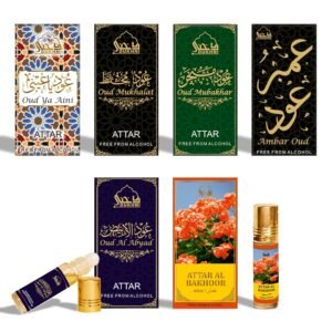 Dukhni Maamoul Attar Oil Set By Dukhni|Arab Perfume Oils For Men And Women|6 Assorted Scents X 6Ml|Arabian Oud Oil Fragrances|Sampler Gift Set, Non Alcoholic & Vegan Islamic Scents